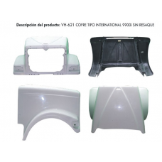 HOOD, INTERNATIONAL 5900I AND 9900I SERIES, 58.5", 120" BBC, CURVED WINDSHIELD
