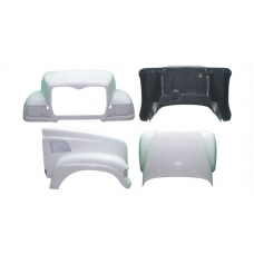 HOOD, MACK GRANITE CV713 MODELS, SFA, 50.5", CURVED WINDSHIELD
